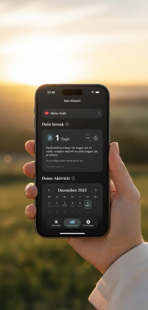 Klarjahr in der Hand